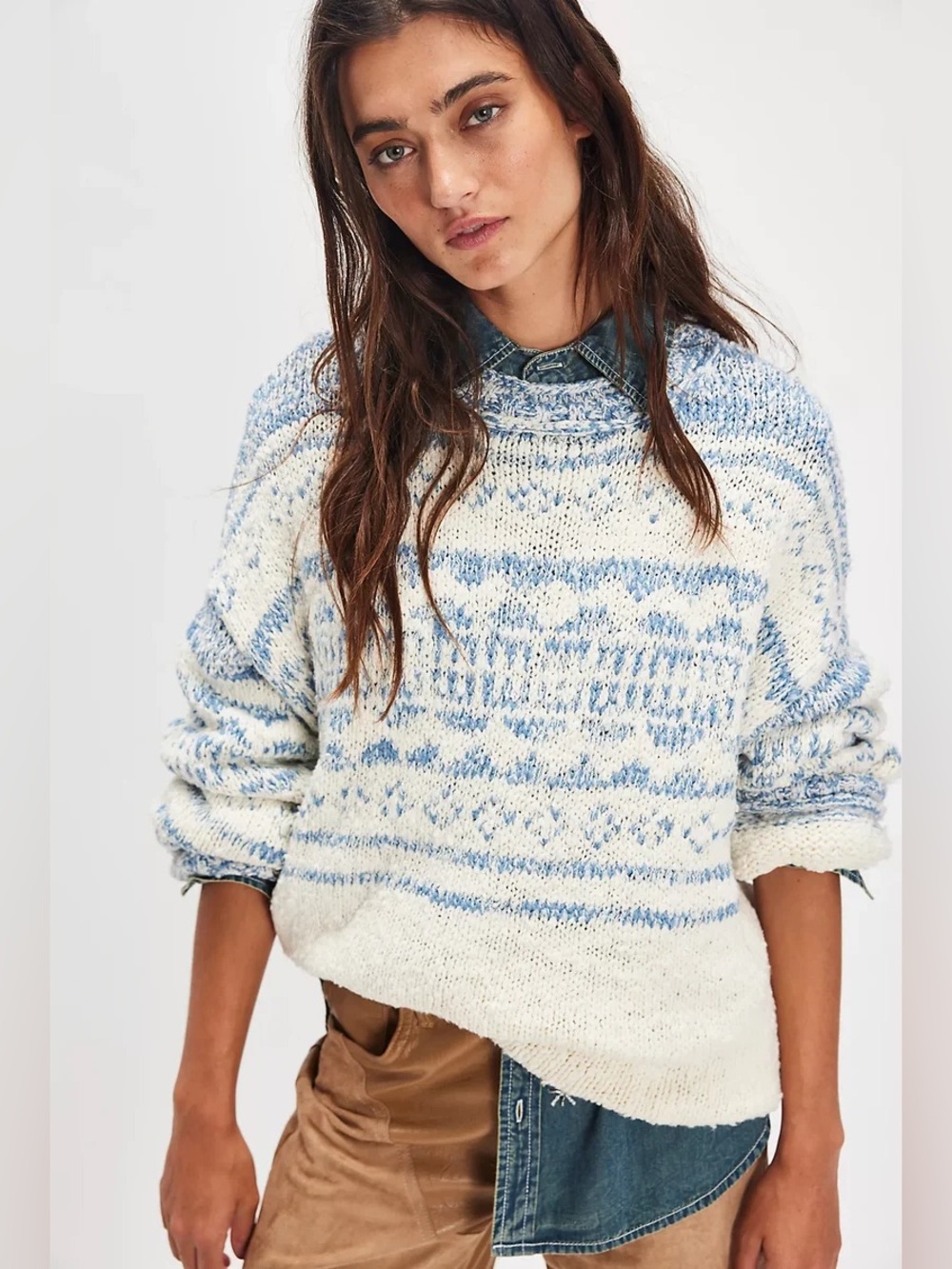 Free People Dani Pattern Sweater. NWT